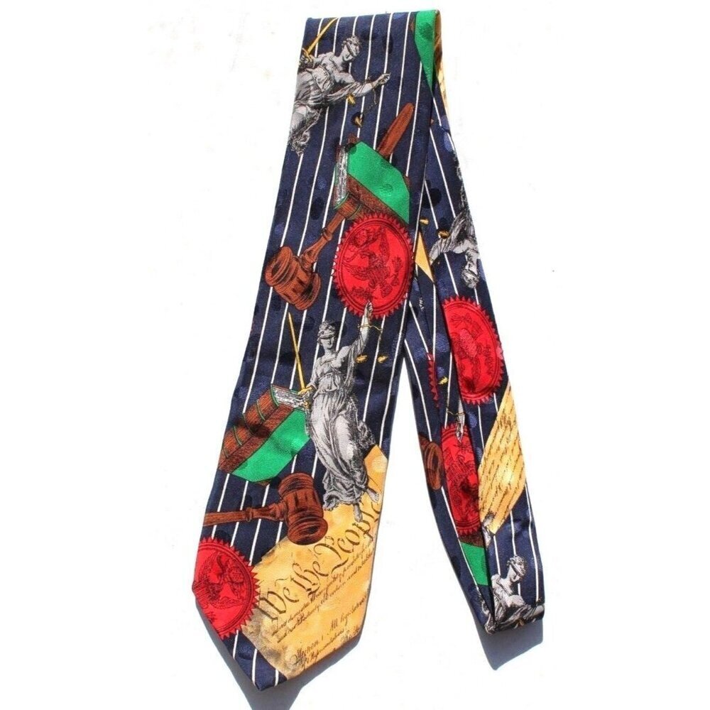 Vintage Men's ADDICTION Graphic WE THE PEOPLE Tie